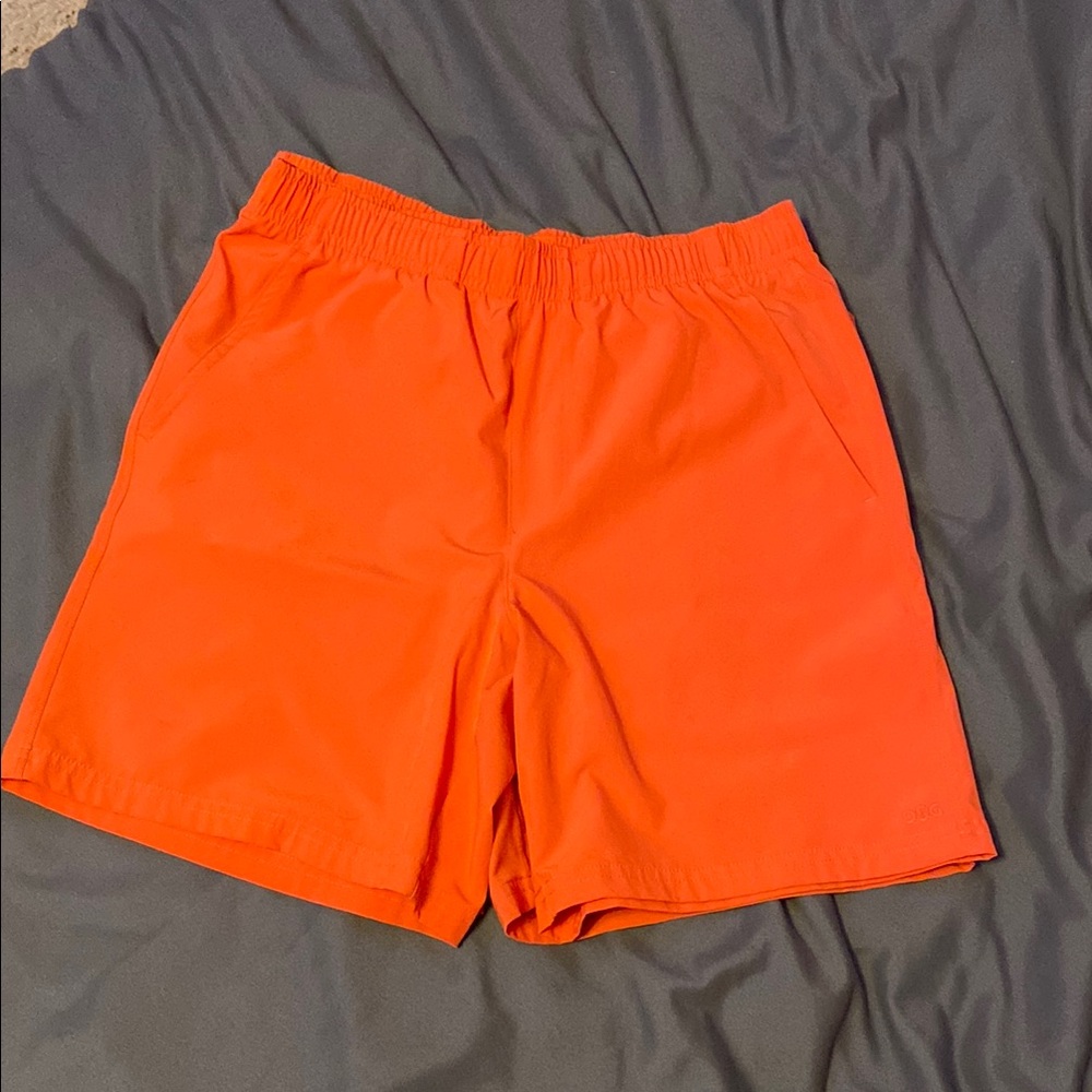 DSG Orange Athletic Shorts with Elastic Waistband